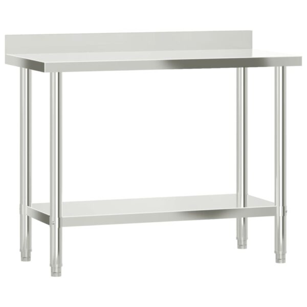 vidaXL Kitchen Work Table with Overshelf 43.3"x21.7"x59.1" Stainless Steel - Image 4