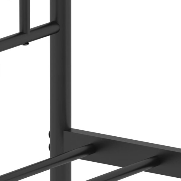 vidaXL Metal Bed Frame with Headboard Black 59.1"x78.7" - Image 9