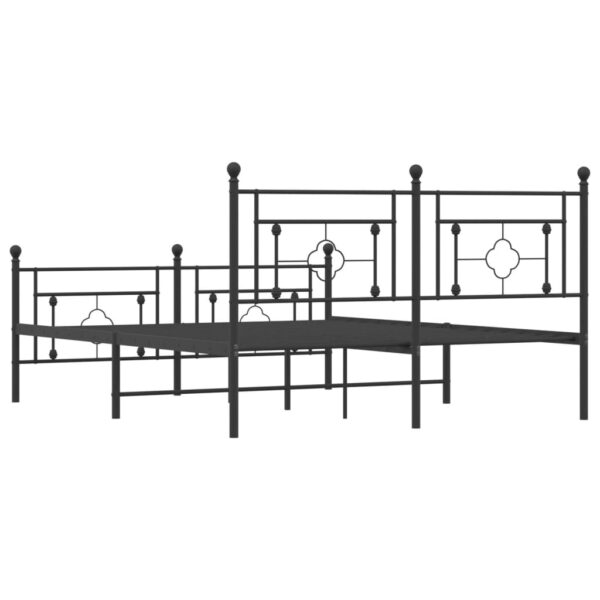 vidaXL Metal Bed Frame with Headboard and Footboard Black 59.1"x78.7" - Image 7