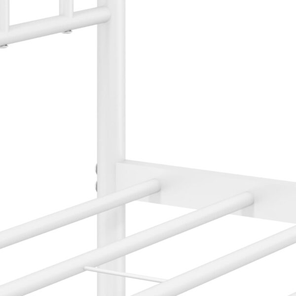 vidaXL Metal Bed Frame with Headboard White 59.1"x78.7" - Image 10