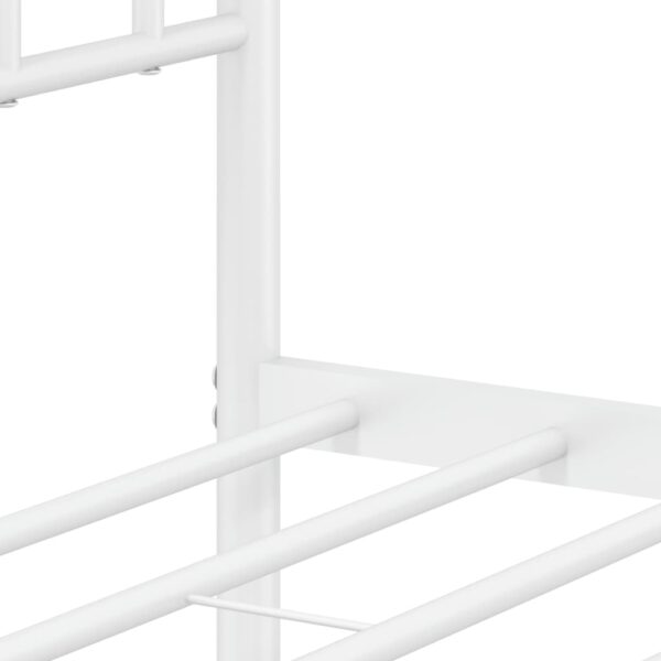 vidaXL Metal Bed Frame with Headboard White 76"x79.9" King - Image 10