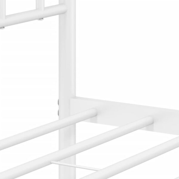 vidaXL Metal Bed Frame with Headboard and Footboard White 39.4"x78.7" - Image 10