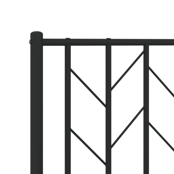 vidaXL Metal Bed Frame with Headboard Black 59.1"x78.7" - Image 8