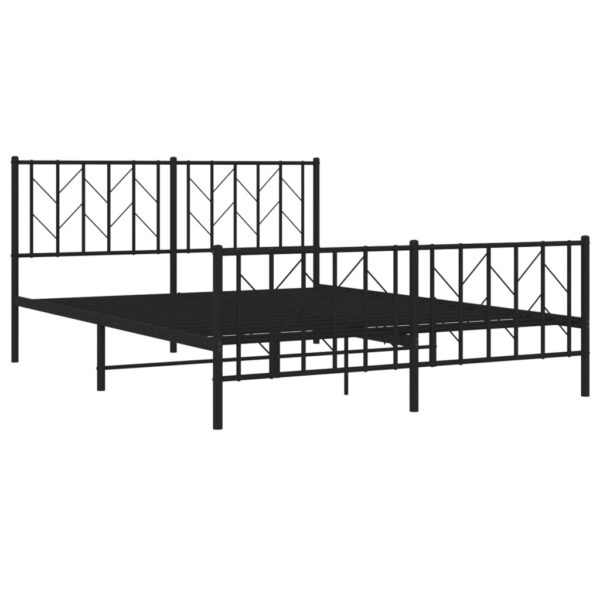 vidaXL Metal Bed Frame with Headboard and Footboard Black 59.1"x78.7" - Image 4