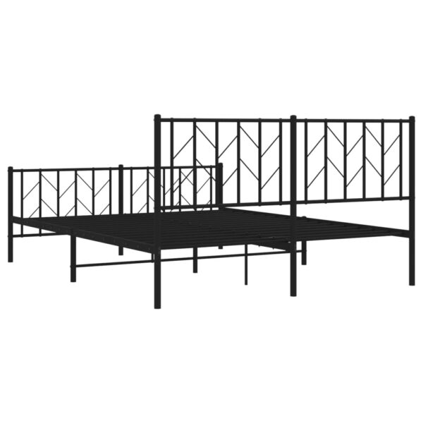 vidaXL Metal Bed Frame with Headboard and Footboard Black 59.1"x78.7" - Image 7