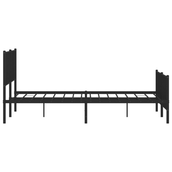 vidaXL Metal Bed Frame with Headboard and Footboard Black 76"x79.9" King - Image 6