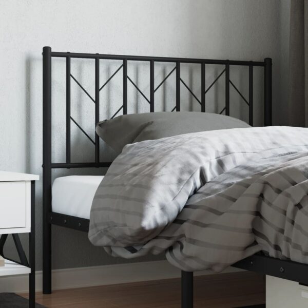 vidaXL Metal Headboard Black 39.4" - Image 3