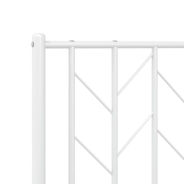 vidaXL Metal Bed Frame with Headboard White 39.4"x78.7" - Image 8