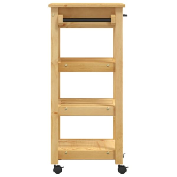 vidaXL Kitchen Trolley MONZA 18.9"x15.7"x35.4" Solid Wood Pine - Image 6