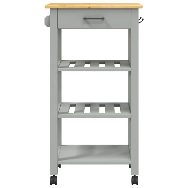 vidaXL Kitchen Trolley MONZA 18.9"x15.7"x35.4" Solid Wood Pine - Image 5