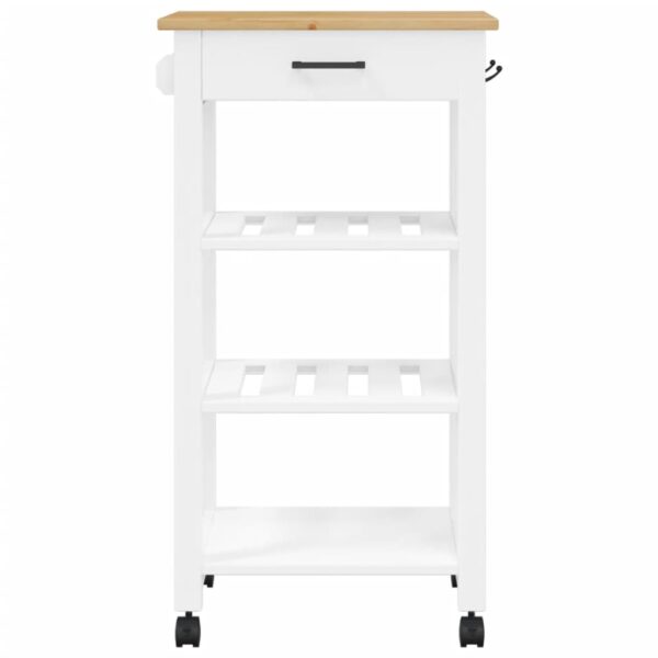 vidaXL Kitchen Trolley MONZA 18.9"x15.7"x35.4" Solid Wood Pine - Image 5