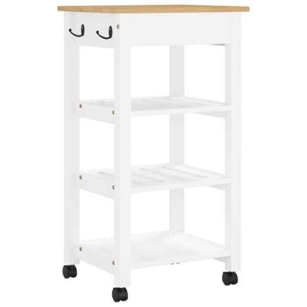 vidaXL Kitchen Trolley MONZA 18.9"x15.7"x35.4" Solid Wood Pine - Image 7