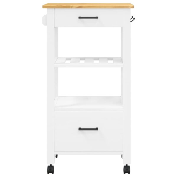 vidaXL Kitchen Trolley MONZA 18.9"x15.7"x35.4" Solid Wood Pine - Image 5