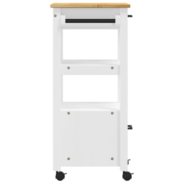 vidaXL Kitchen Trolley MONZA 18.9"x15.7"x35.4" Solid Wood Pine - Image 6