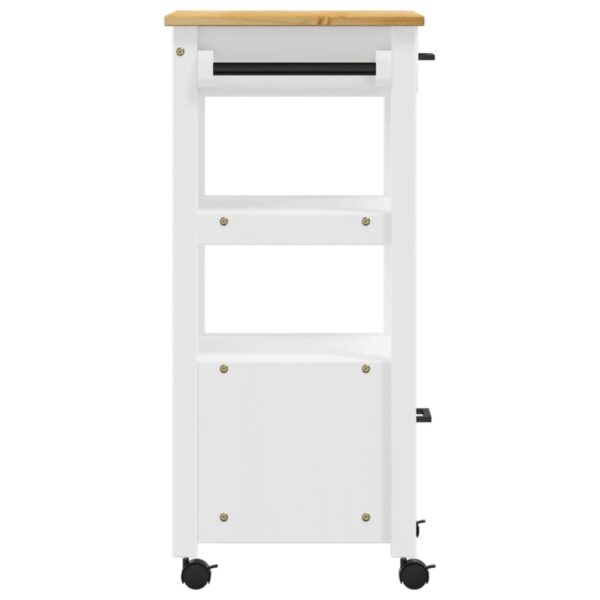 vidaXL Kitchen Trolley MONZA 18.9"x15.7"x35.4" Solid Wood Pine - Image 6