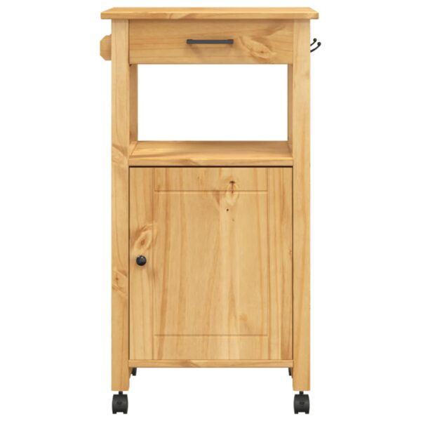 vidaXL Kitchen Trolley MONZA 18.9"x15.7"x35.4" Solid Wood Pine - Image 5