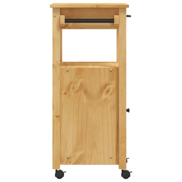 vidaXL Kitchen Trolley MONZA 18.9"x15.7"x35.4" Solid Wood Pine - Image 6