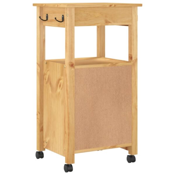 vidaXL Kitchen Trolley MONZA 18.9"x15.7"x35.4" Solid Wood Pine - Image 7