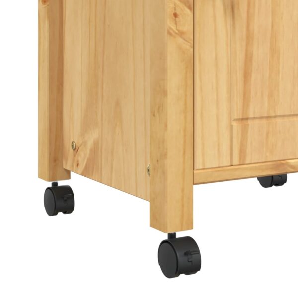 vidaXL Kitchen Trolley MONZA 18.9"x15.7"x35.4" Solid Wood Pine - Image 8