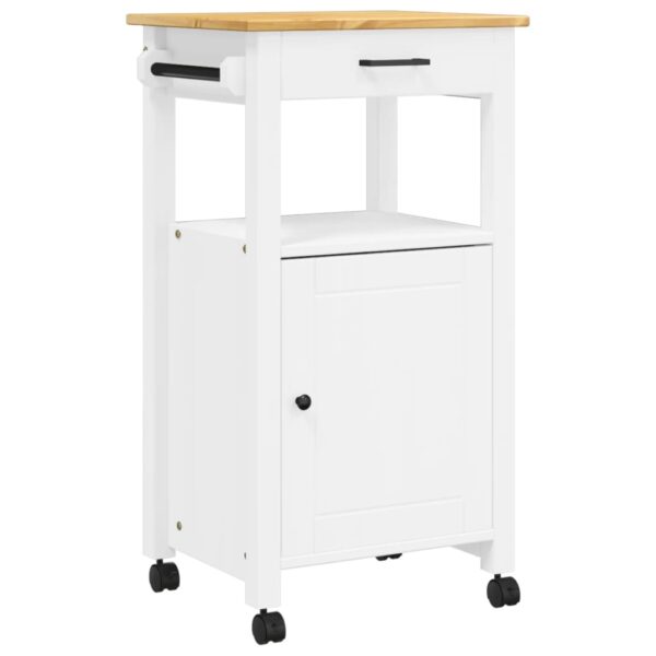 vidaXL Kitchen Trolley MONZA 18.9"x15.7"x35.4" Solid Wood Pine - Image 2