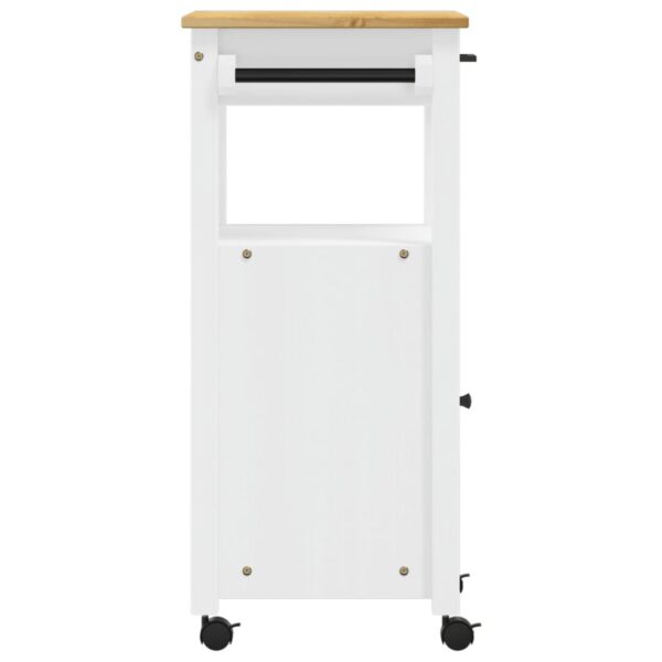 vidaXL Kitchen Trolley MONZA 18.9"x15.7"x35.4" Solid Wood Pine - Image 6