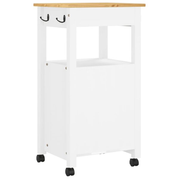 vidaXL Kitchen Trolley MONZA 18.9"x15.7"x35.4" Solid Wood Pine - Image 7