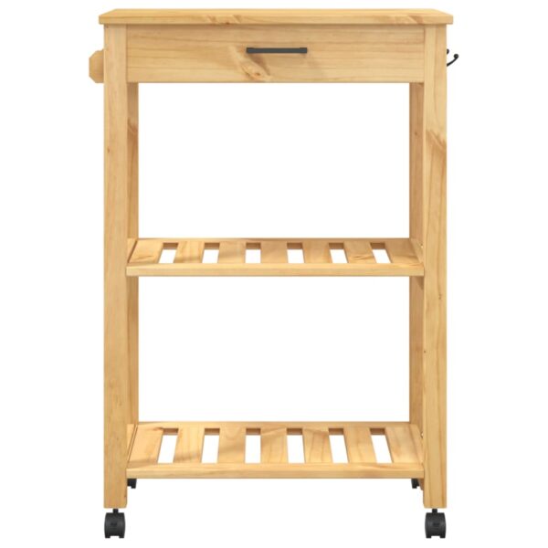 vidaXL Kitchen Trolley MONZA 23.6"x15.7"x35.4" Solid Wood Pine - Image 5