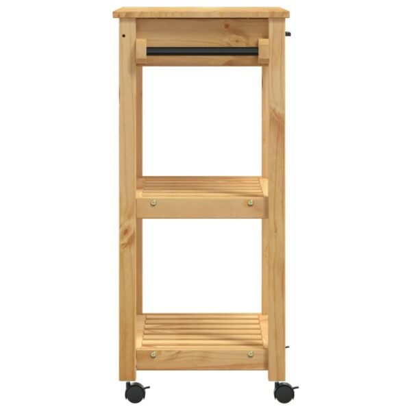 vidaXL Kitchen Trolley MONZA 23.6"x15.7"x35.4" Solid Wood Pine - Image 6