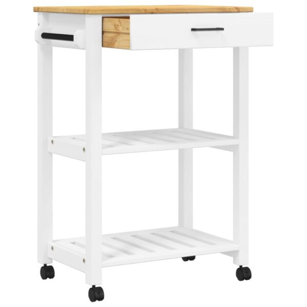 vidaXL Kitchen Trolley MONZA 23.6"x15.7"x35.4" Solid Wood Pine - Image 4