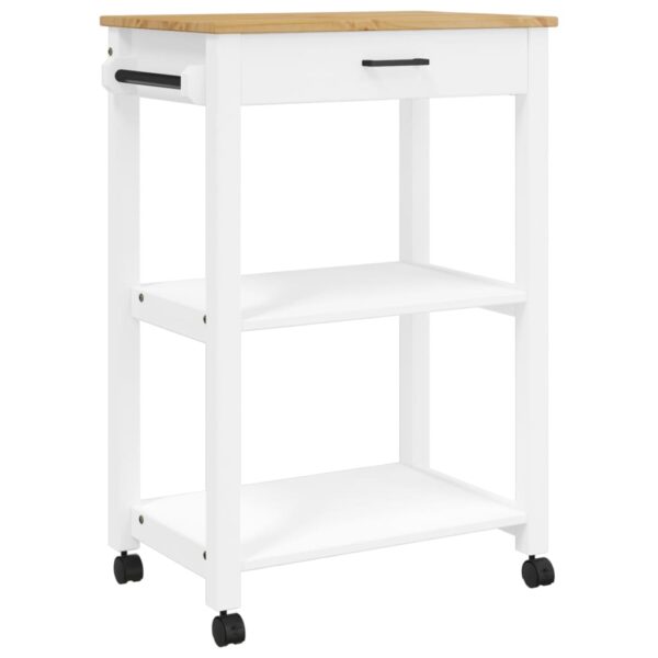 vidaXL Kitchen Trolley MONZA 23.6"x15.7"x35.4" Solid Wood Pine - Image 2