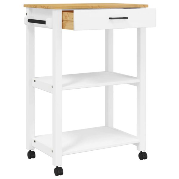 vidaXL Kitchen Trolley MONZA 23.6"x15.7"x35.4" Solid Wood Pine - Image 4