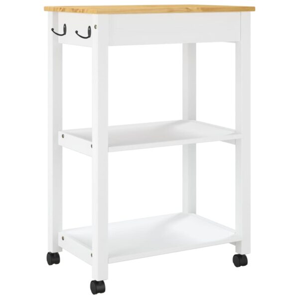 vidaXL Kitchen Trolley MONZA 23.6"x15.7"x35.4" Solid Wood Pine - Image 7