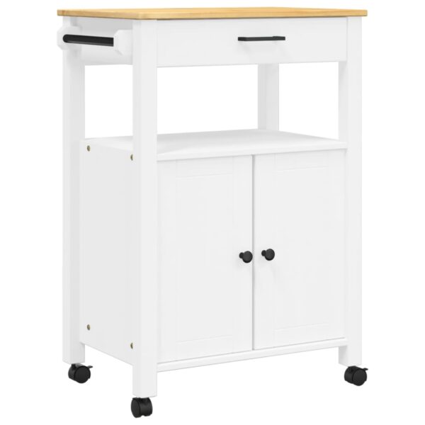 vidaXL Kitchen Trolley MONZA 23.6"x15.7"x35.4" Solid Wood Pine - Image 2