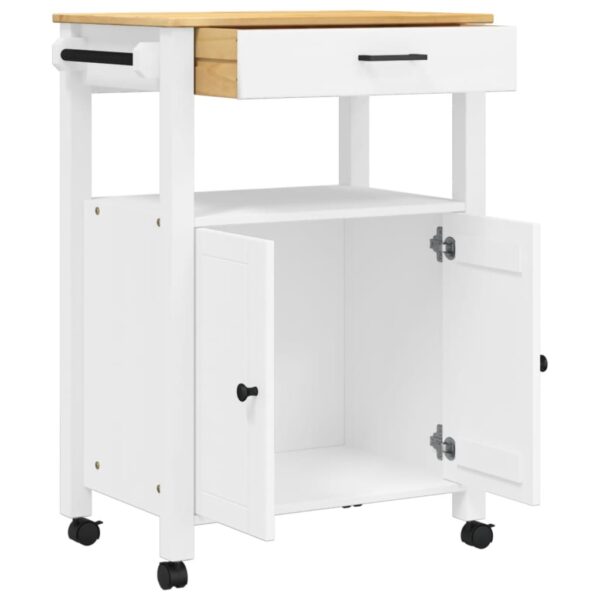 vidaXL Kitchen Trolley MONZA 23.6"x15.7"x35.4" Solid Wood Pine - Image 4