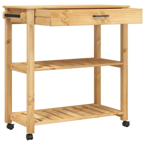 vidaXL Kitchen Trolley MONZA 33.1"x15.7"x35.4" Solid Wood Pine - Image 4