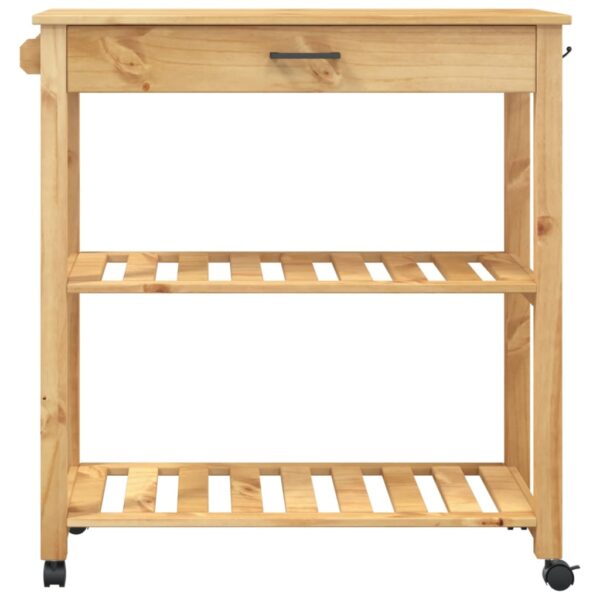 vidaXL Kitchen Trolley MONZA 33.1"x15.7"x35.4" Solid Wood Pine - Image 5