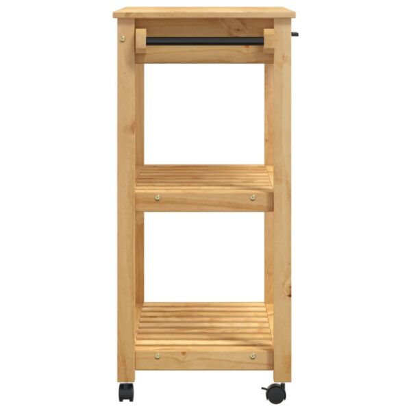 vidaXL Kitchen Trolley MONZA 33.1"x15.7"x35.4" Solid Wood Pine - Image 6