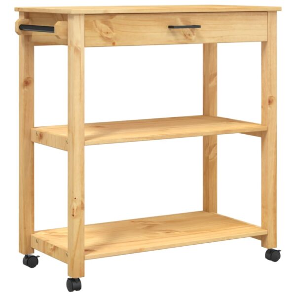 vidaXL Kitchen Trolley MONZA 33.1"x15.7"x35.4" Solid Wood Pine - Image 2