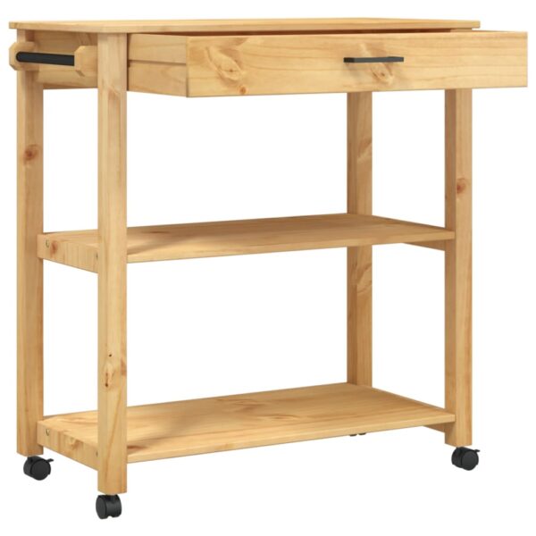 vidaXL Kitchen Trolley MONZA 33.1"x15.7"x35.4" Solid Wood Pine - Image 4