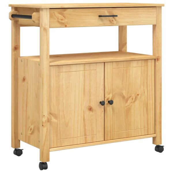 vidaXL Kitchen Trolley MONZA 33.1"x15.7"x35.4" Solid Wood Pine - Image 2