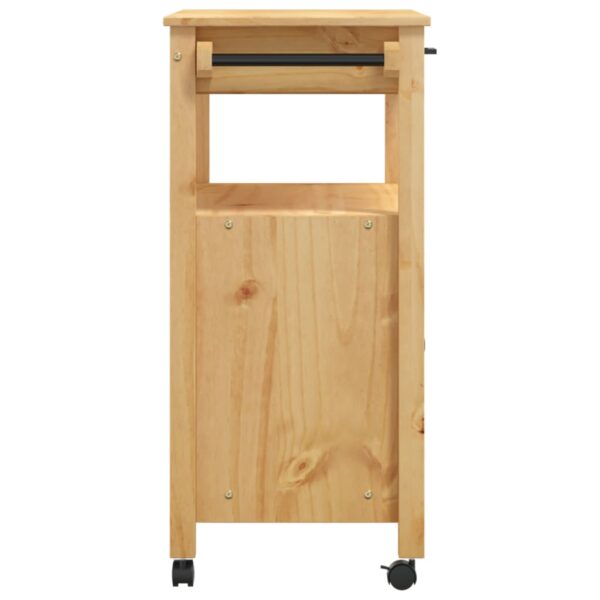 vidaXL Kitchen Trolley MONZA 33.1"x15.7"x35.4" Solid Wood Pine - Image 6