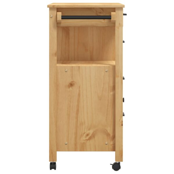 vidaXL Kitchen Trolley MONZA 33.1"x15.7"x35.4" Solid Wood Pine - Image 6