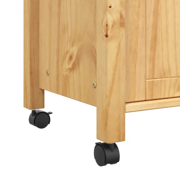 vidaXL Kitchen Trolley MONZA 33.1"x15.7"x35.4" Solid Wood Pine - Image 8