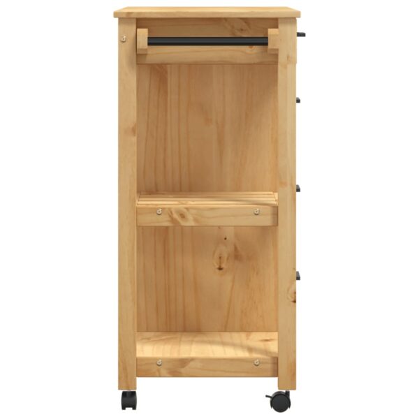 vidaXL Kitchen Trolley MONZA 33.1"x15.7"x35.4" Solid Wood Pine - Image 6