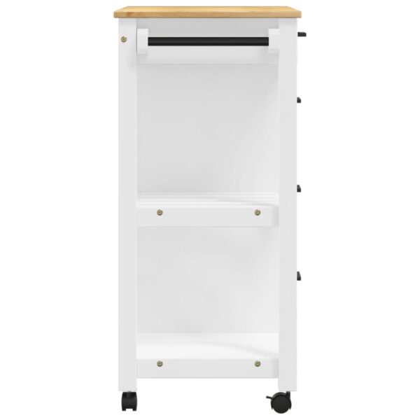 vidaXL Kitchen Trolley MONZA 33.1"x15.7"x35.4" Solid Wood Pine - Image 6