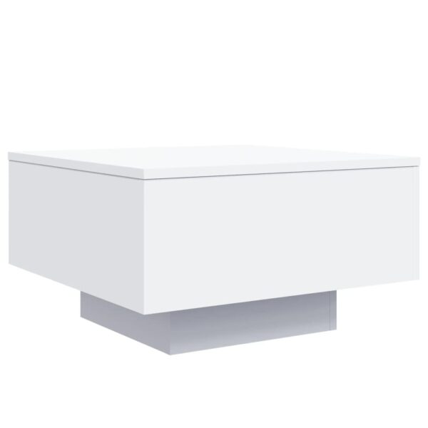 vidaXL Coffee Table White 21.7"x21.7"x12.2" Engineered Wood - Image 2