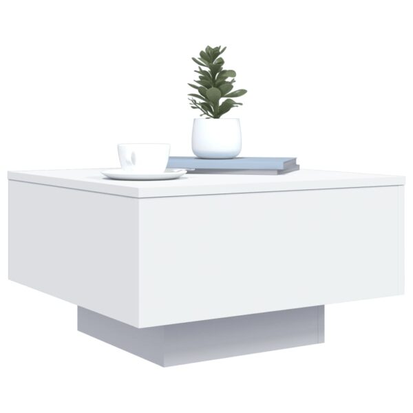 vidaXL Coffee Table White 21.7"x21.7"x12.2" Engineered Wood - Image 4