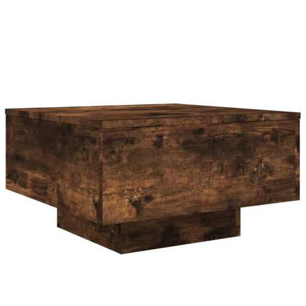 vidaXL Coffee Table Smoked Oak 21.7"x21.7"x12.2" Engineered Wood - Image 2