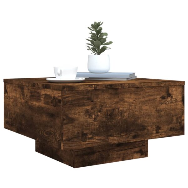 vidaXL Coffee Table Smoked Oak 21.7"x21.7"x12.2" Engineered Wood - Image 4