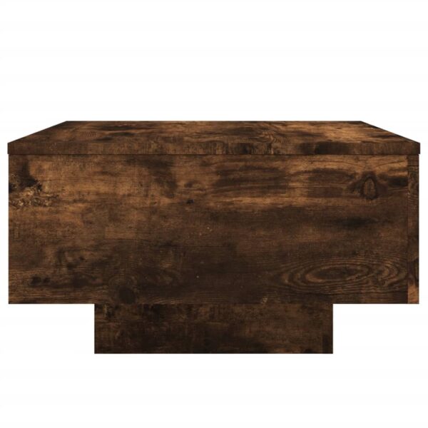 vidaXL Coffee Table Smoked Oak 21.7"x21.7"x12.2" Engineered Wood - Image 5